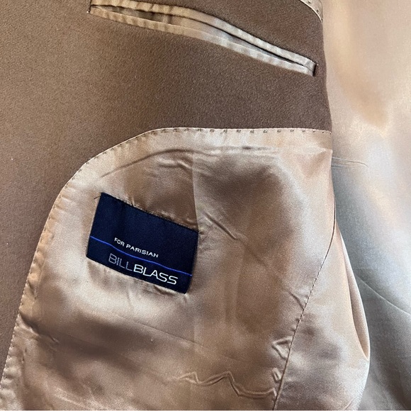 Bill Blass 100%  Cashmere Mens Size 42R blazer sport Coat suit jacket Tan - Picture 8 of 13